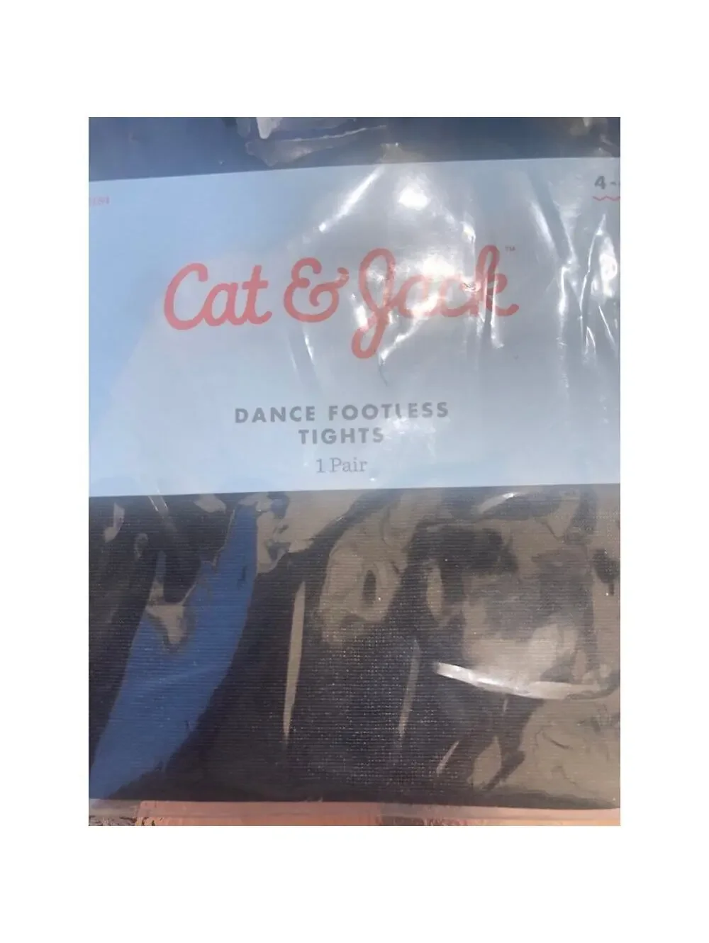 Cat & Jack NWT Girl's Dance Footless Tights Black Size 4-6